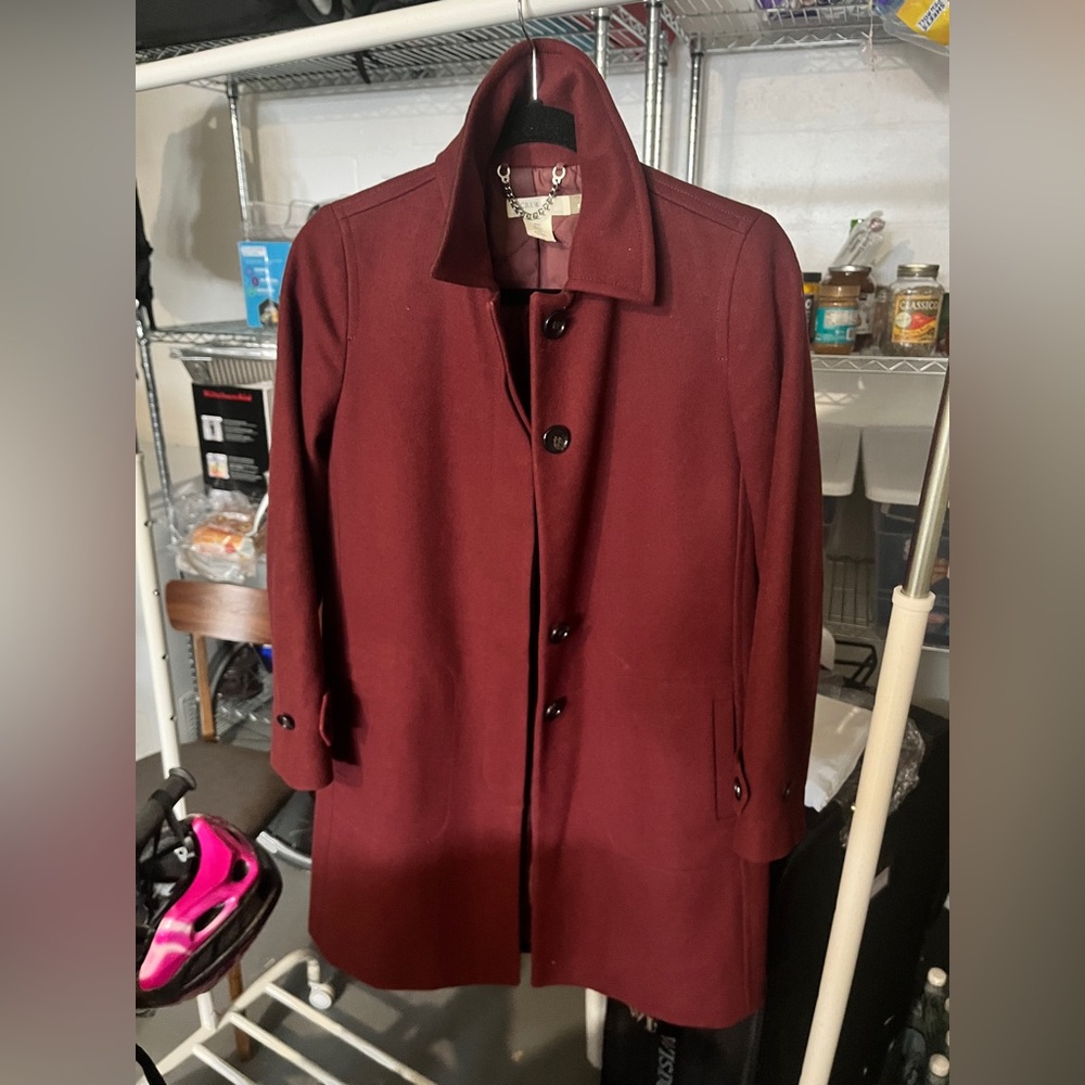 red jcrew wool topcoat